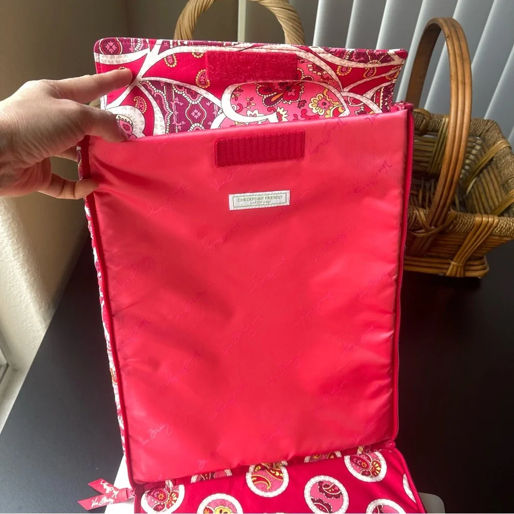 Vera Bradley Quilted Red Floral Personal Laptop Bag